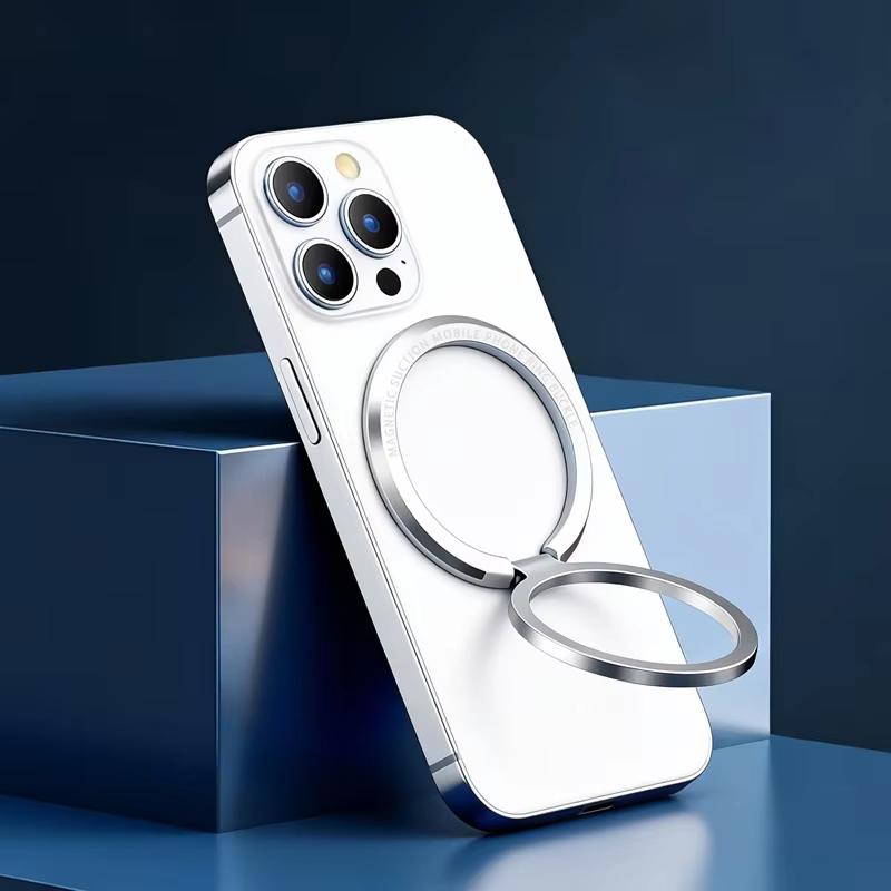 Foldable Metal Magnetic Phone Finger Ring Grip 360° Rotatable Stand Mount Strong Adhesive for Travel Phone Anti-Lost Use