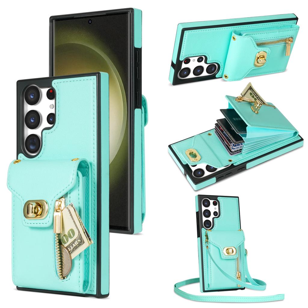 Crossbody Leather Case for Samsung Galaxy S25 S24 Ultra FE S23 Plus S21 FE S20 A14 A54 A13 A53 A52 Wallet Card Slot Phone Cover