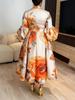 Französisches Retro-Kleid mit Puffärmeln und Blumenmuster - Elegantes Sommerkleid für Damen