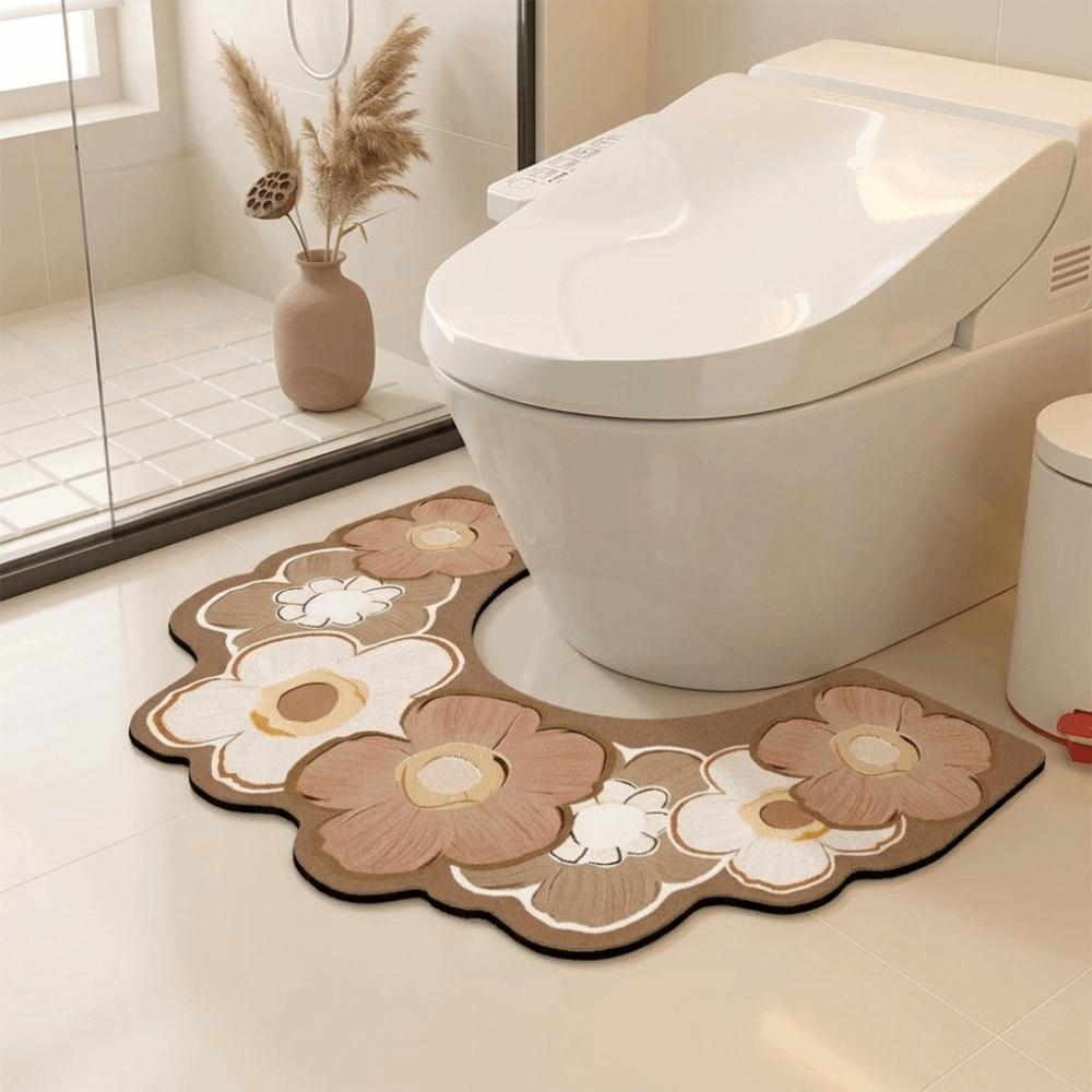 Quick Drying Toilet Mat Water Absorbing U-shaped Floor Mat Beautiful Door Mat Carpet Toilet Room