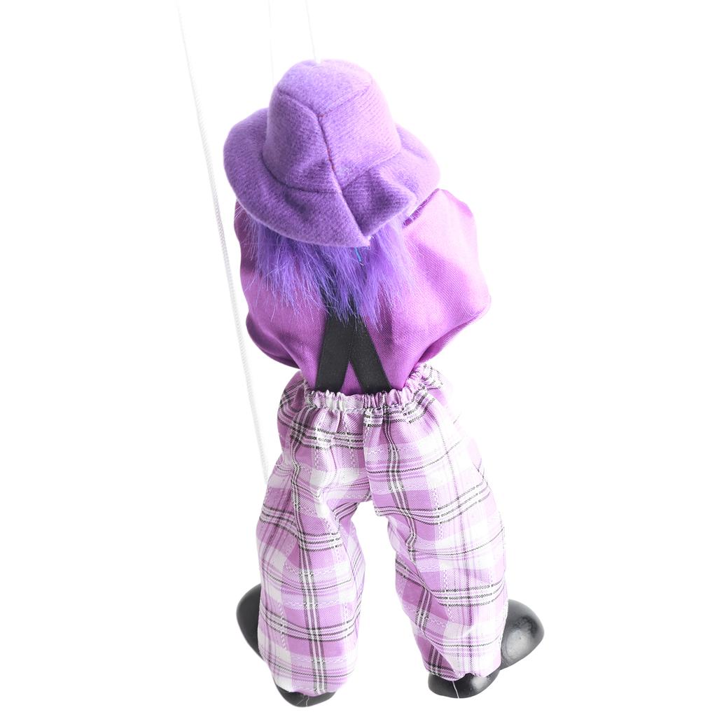 Lustige Bunte Ziehtheaterpuppe Vintage Clown Holzmarionette Handwerksspielzeug Gelenkbewegung