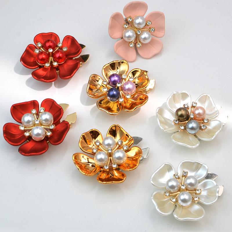 1PC Jewelry Pearl Five-petal Flower Shape Gift Accessories Exquisite Button Cover Wedding Cufflinks Elegant 32/29x17mm