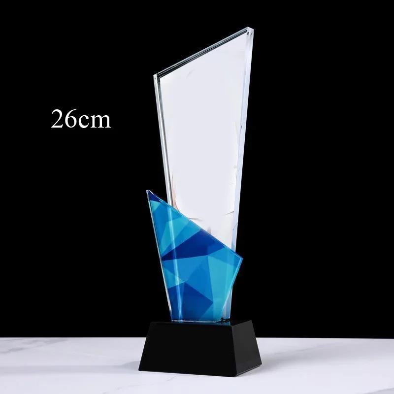 Customized Portrait Photo Color Printing Crystal Trophy Enterprise Excellent Employee Home Decor Award Honor Lettering Medal 1Pc