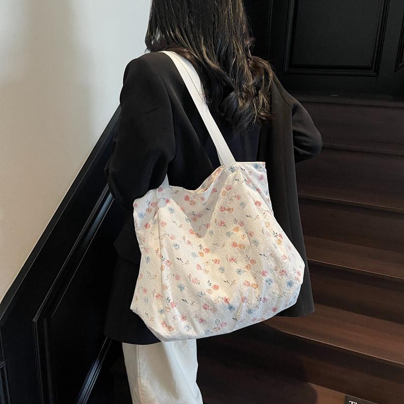 Women Tote Bag Floral Print Large Capacity Shoulder Bag