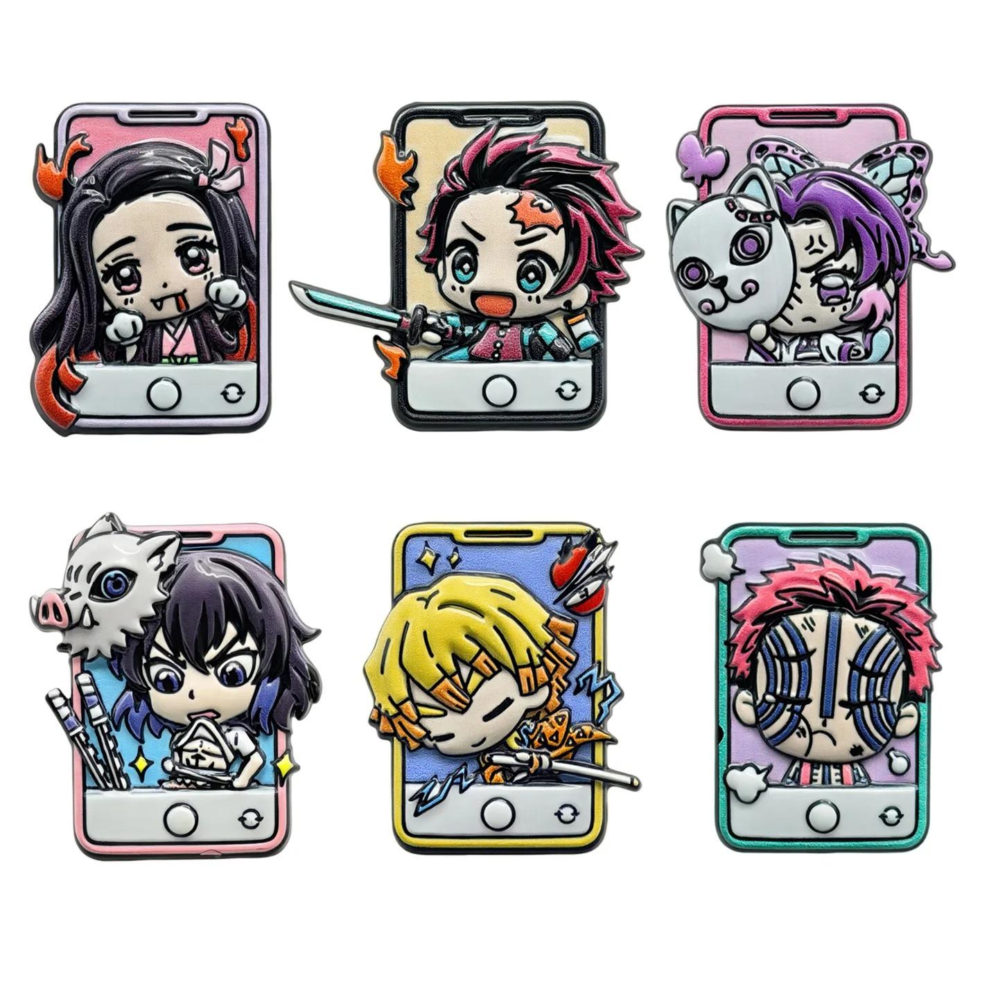 

-6Pcs/Set Anime Cosplay Brooches Cute Figure Pins Clothing Backpack Lapel Badges Jewelry Accessories Gift For Kidss