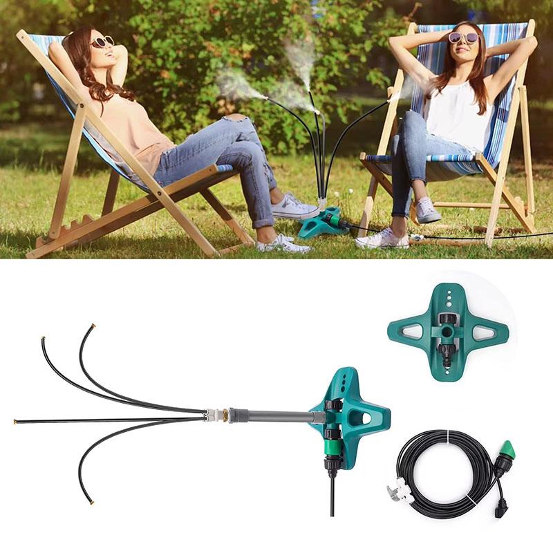 Outdoor Misting System Water Sprayer Misting Cooling Nozzle System Multi Heads Flexible Standing Mister For Greenhouses Plants