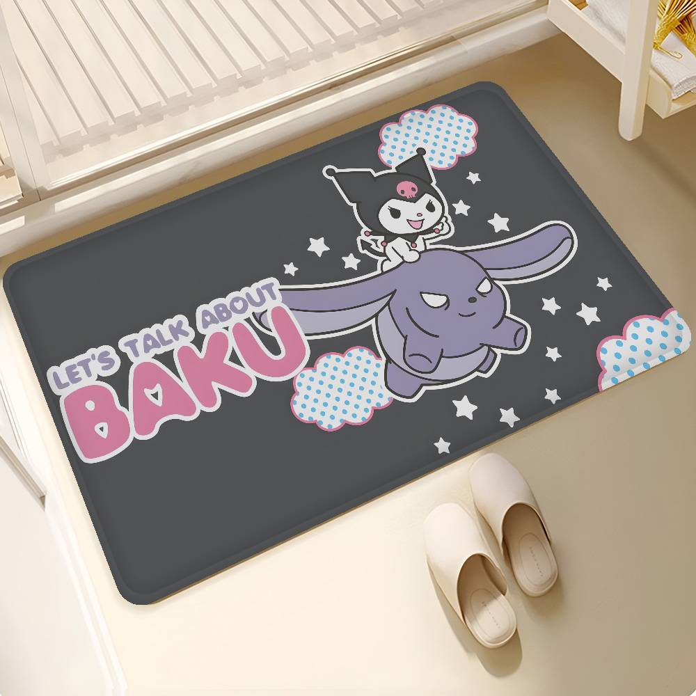 Magic Kuromi Anime Door Mat Nordic Style Bedroom Living Room Doormat Home Balcony Anti-Slip Alfombra