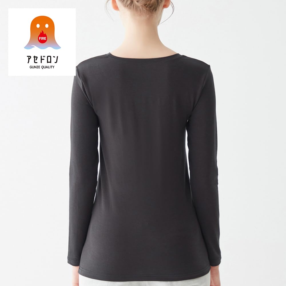 Gunze Fire Acedron Inner Medium Prevents Sweat from Chilling In Warm Acedron MH0046 Shirt, Thick, Fleece-Lined, Winter, Moisture-Wicking,