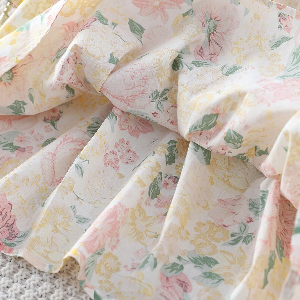 Korean Style Girls' Retro Lace Princess Dress - Elegant Long Sleeve Birthday Dress