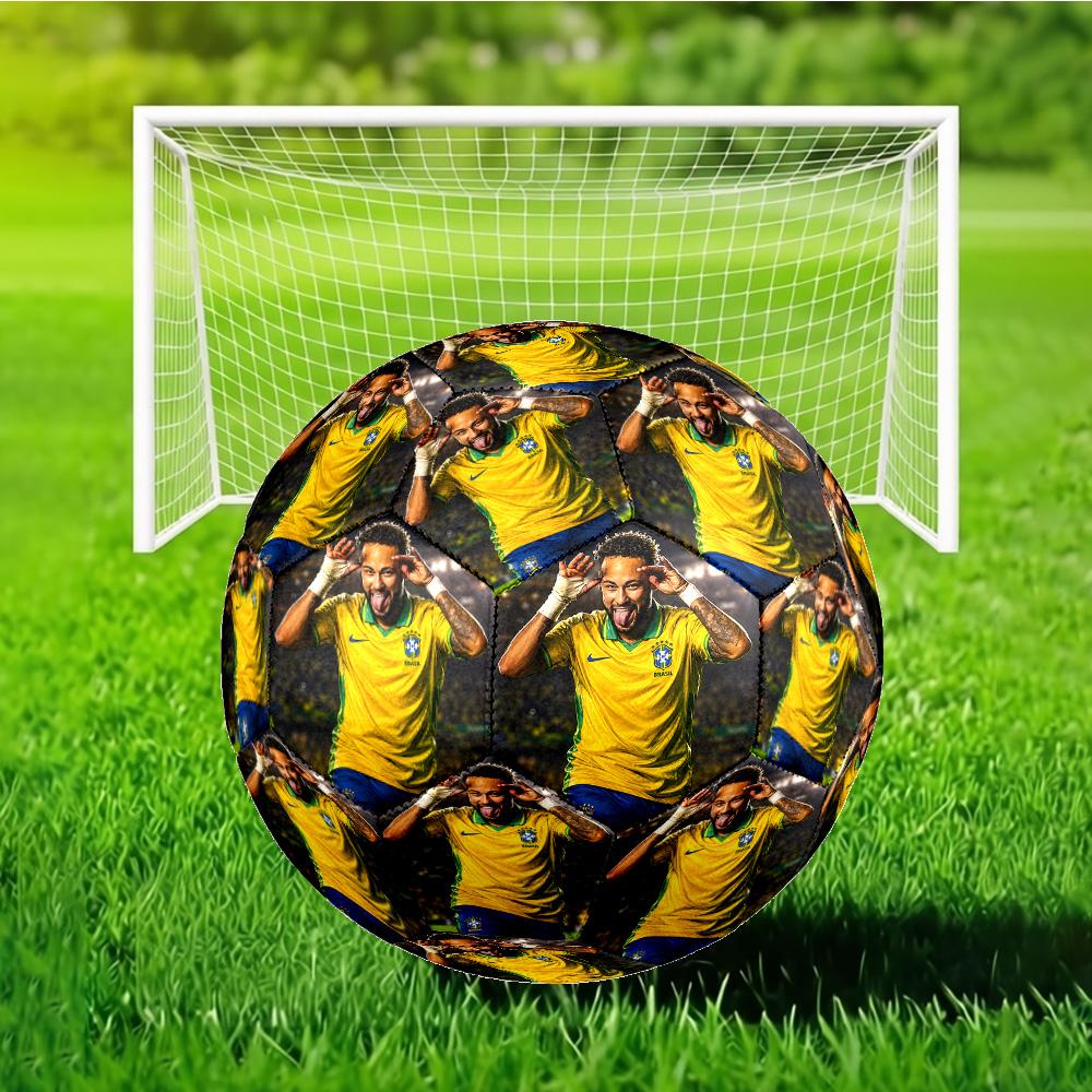 Brazilian Football Star Soccer Ball Size 5 Soccer Ball, Machine-stitched, Soft and Comfortable, Suitable for Training and Matches Fan Gift