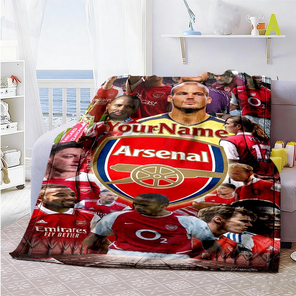 Arsenal Customize Your Name Blanket Multi-purpose Customizable Blanket Soft Warm Cozy Throw For Office Home Decor Bedding Living Room