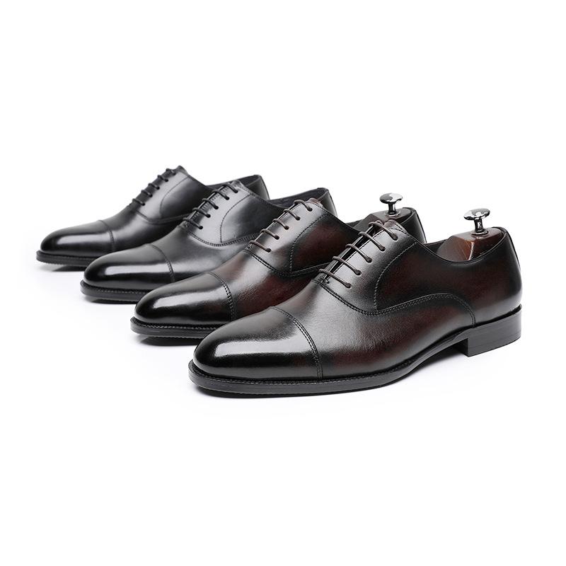 Italian Elegant Mens Wedding Oxfords Shoes Luxury Genuine Leather Handmade Quality Comfortable Autumn Retro Dress Social Shoes