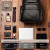 BoPai Men's Top-Grain Leather 16-inch Laptop Business Backpack