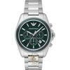 Chrono Tazio Large Green Dial Silver Metal Men's Quartz Chronograph Watch AR6090
