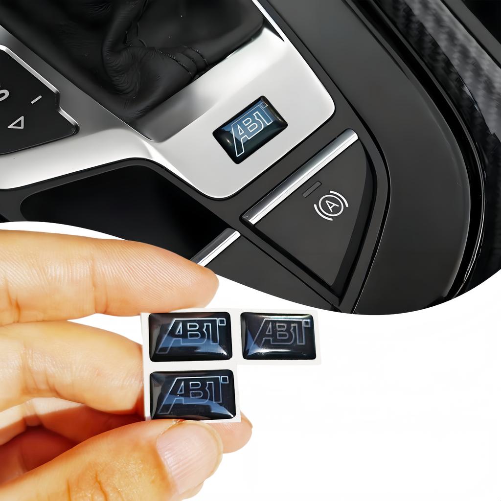 3 pegatinas para coche con logo ABT, diseñadas con un concepto deportivo, adecuadas para todos los accesorios de decoración de coches - Fabricado en China
