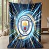 Couverture sur le thème de Manchester City Couverture douce en flanelle Couverture jetée pelucheuse Couverture douillette pour canapé et lit pour la décoration de la maison