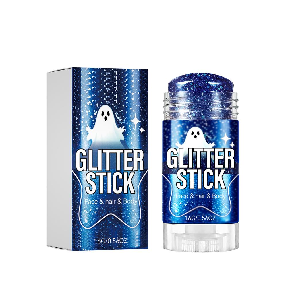 Blue Glitter Makeup Stick Body Shimmer Crayon Easy Apply No Fallout Festival Face Paint Sparkle Pen Party Stage Cosplay Glitter Bar