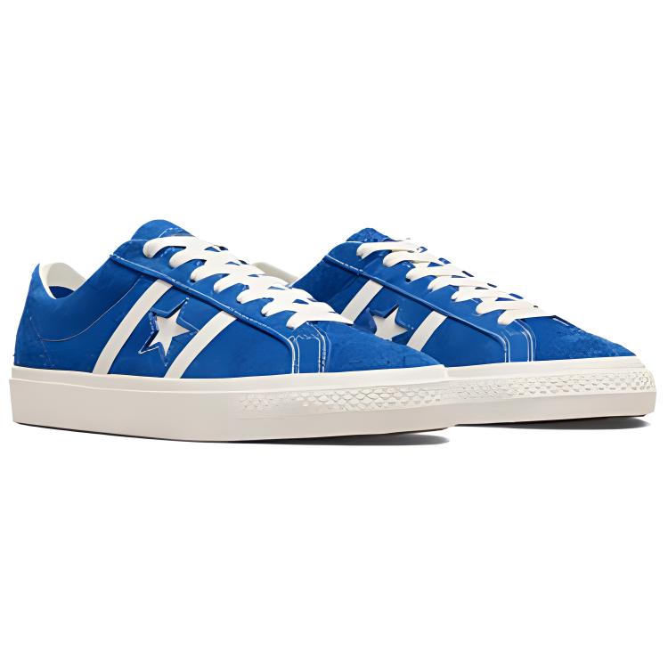 Converse One Star Academy Pro Comfortable and Casual Durable Lightweight Low-Top Espadrilles Unisex White and Blue