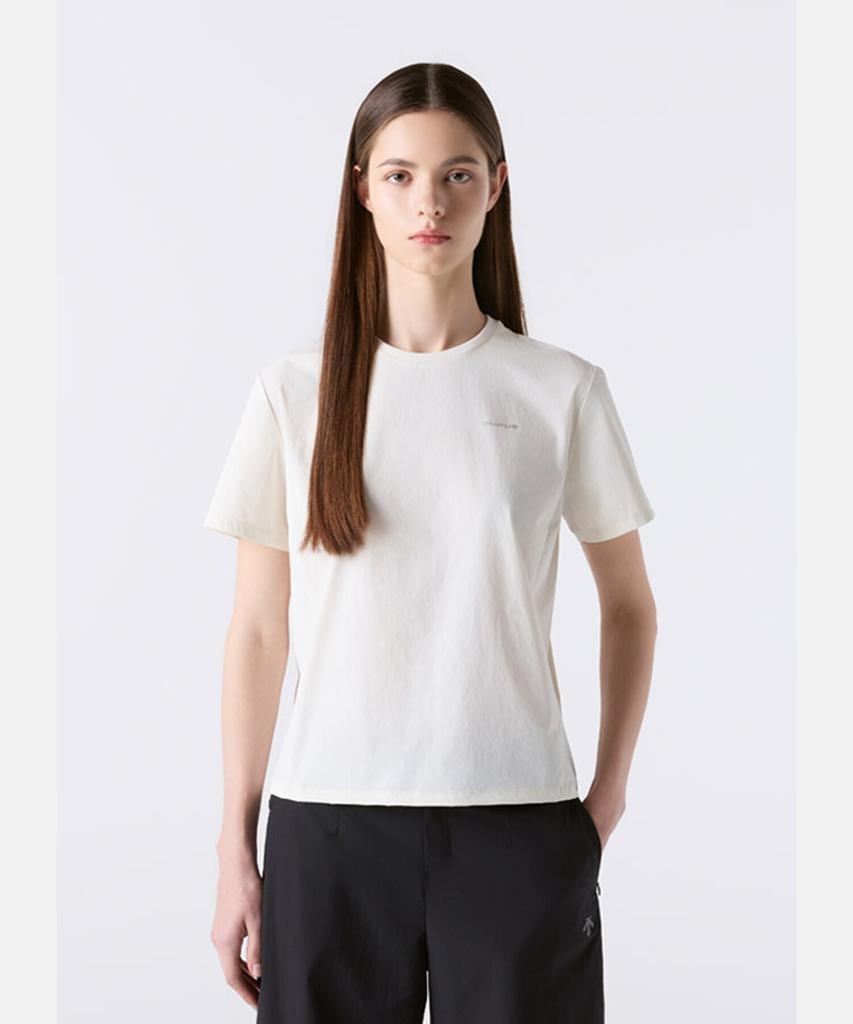 DESCENTE Women'S Woven Short Sleeve T-Shirt Ivory Sr222Dts42