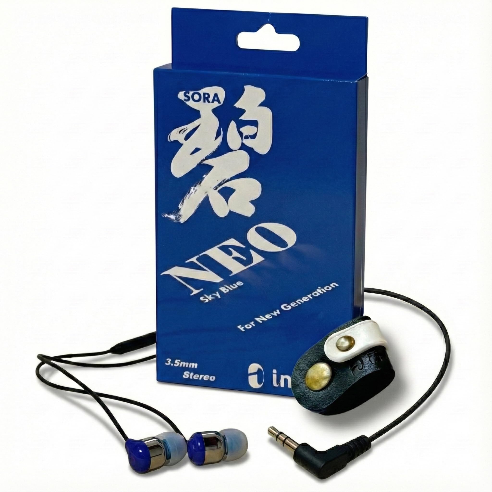

Ao NEO Cord Reel Set by intime (Antime) [Japanese Brand] Wired Earphones O2aid In-Ear Type 3.5mm Plug Sky Blue