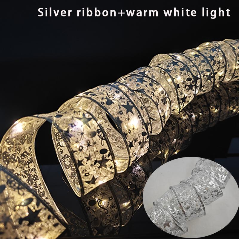 5 Meter lange Weihnachtsbaum-Lichterbänder, Weihnachtsdekorationslichter mit 8 Beleuchtungsmodi, batteriebetriebene Lichterketten für die Weihnachtsbaumdekoration