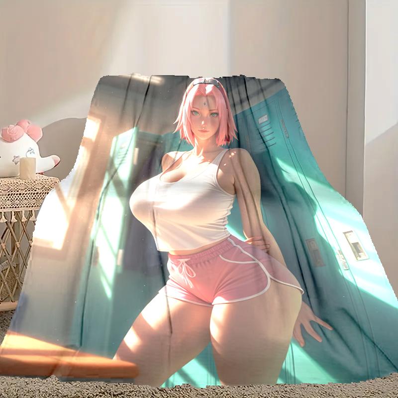 1pc Naruto Blanket, Cozy Valentine's Day Blanket, Multi-functional Nap Blanket Available Throughout the Four Seasons