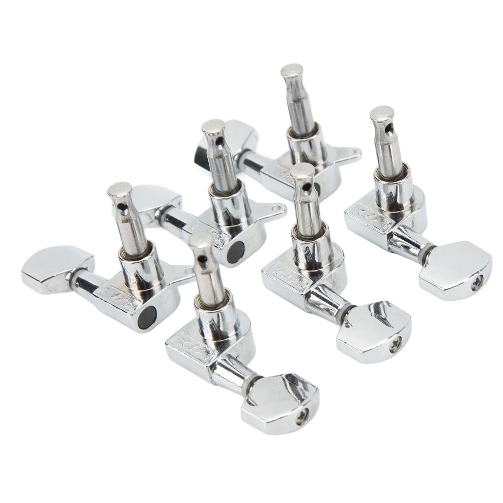Small Square Fully Enclosed Locking Tuners 3L 3R Metal String Tuning Pegs Guitar Accessories Silver