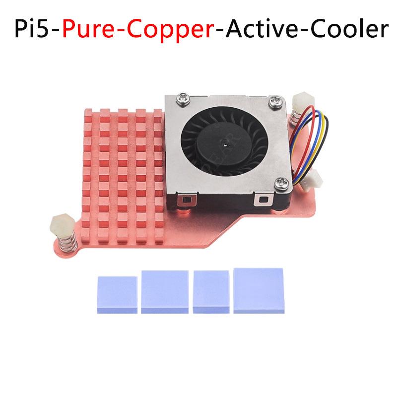 Raspberry Pi 5 Active Cooling Fan with Pure Copper/Aluminum Heat Sink