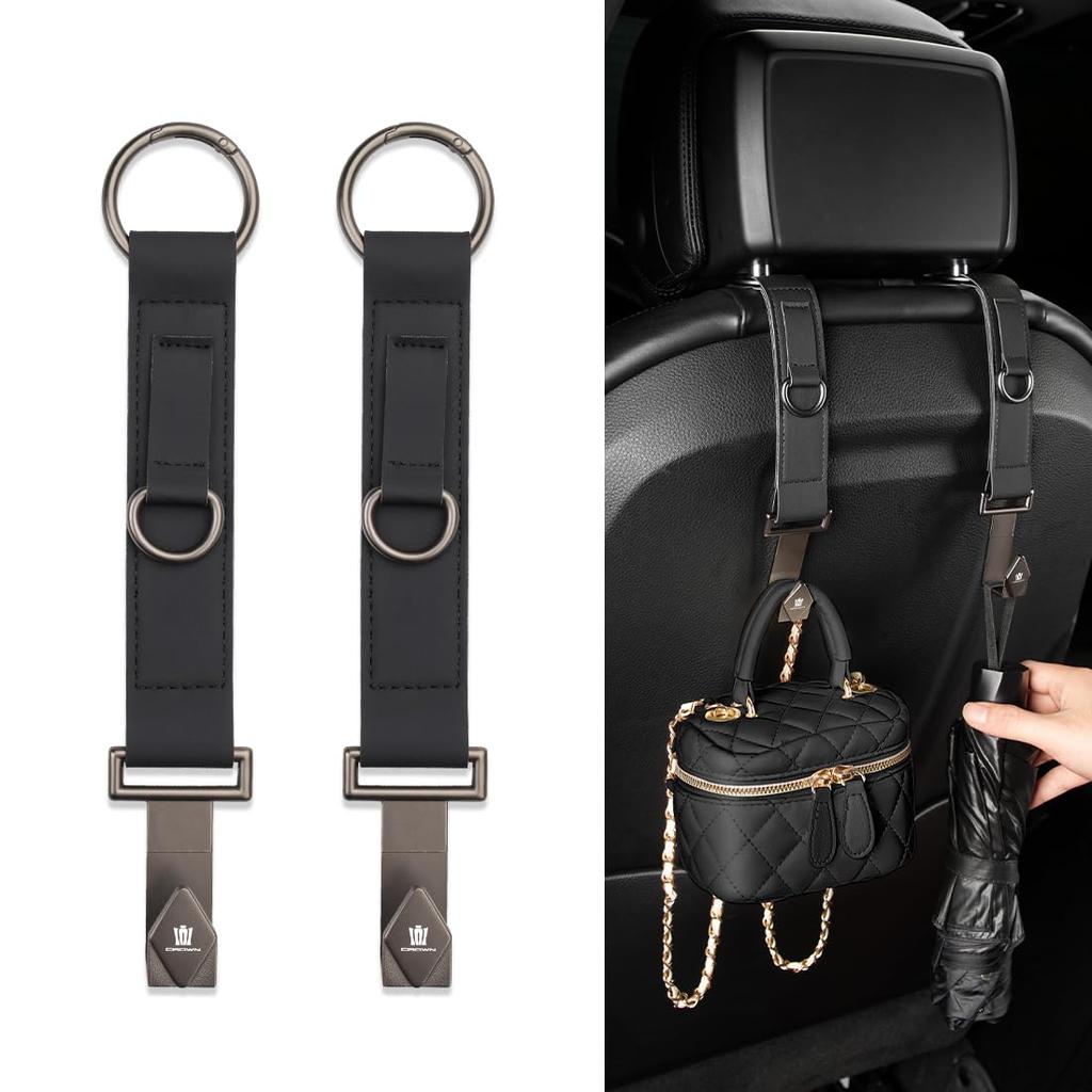Compatible with Car Headrest Seat Car Luggage Car 30kg Load Pack of 2 Compatible with Crown Hooks, Long, 25.5cm, Hooks, Hooks, Hooks, 360° Rotation,