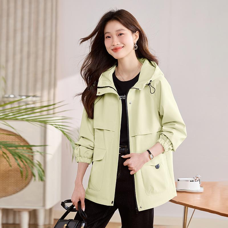 

Модный тренч с капюшоном, женский, новый, весенне-осенний, свободный, повседневный, универсальный, средней длины, популярное пальто 2XL