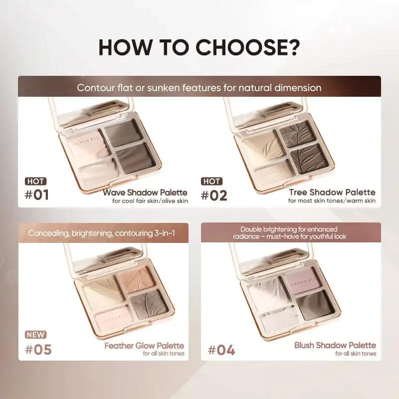 Judydoll Contour Palette, 2 In 1 Face Highlight Contour Palette, Shades with Highlighter Makeup, Non-greasy, Lasting Sparkling