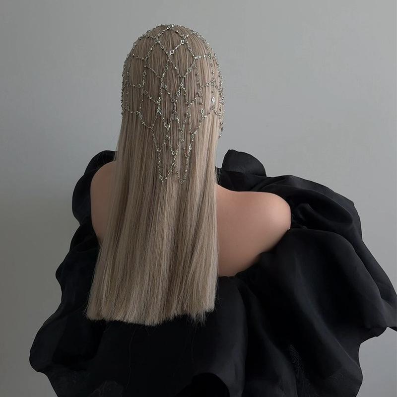 Mesh Fairy Hair Chain Atmosphere Pearl Headdress Bridal Versatile Accessories Hair Chain