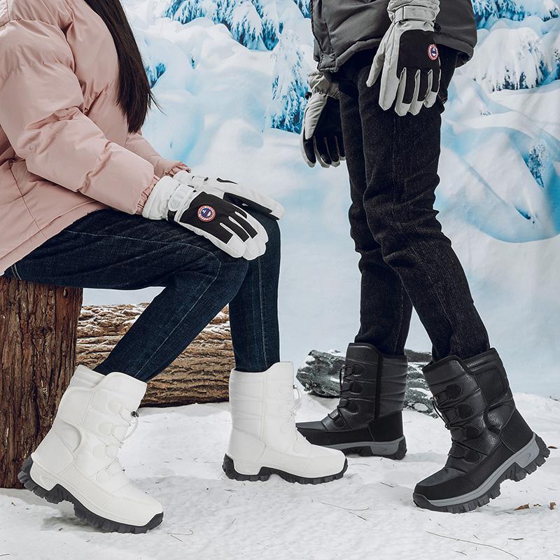 36-46 Winter Men's Plus Velvet High-top Outdoor Shoes Women's Large Size Hiking Shoes Plus Fur Warm Hiking Boots