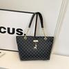 Retro Monogram Tote Bag Vintage Shoulder Handbag for Women Casual Daily Use Commute Travel Fashion Purse