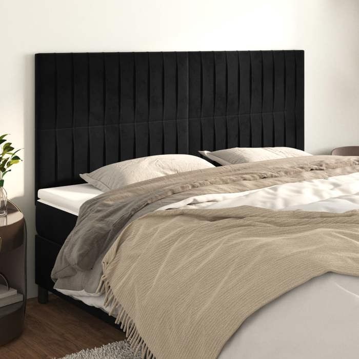 Maison Exclusive - Tête de lit Noir 200x5x118/128 cm Velours