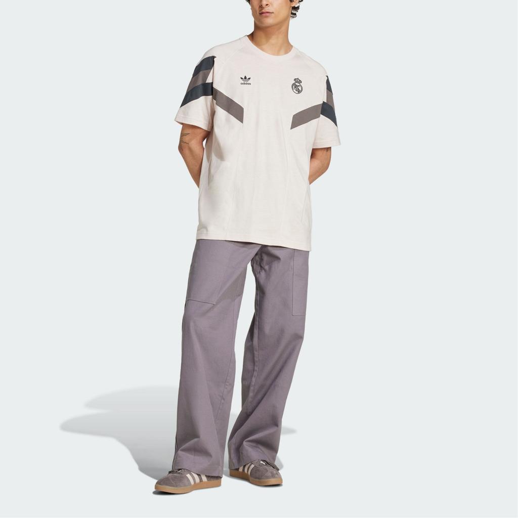 Adidas Originals Real Madrid T-Shirt Crew Neck Casual Sports Short Sleeve Men Tops Dark-Heather-Gray IM7467