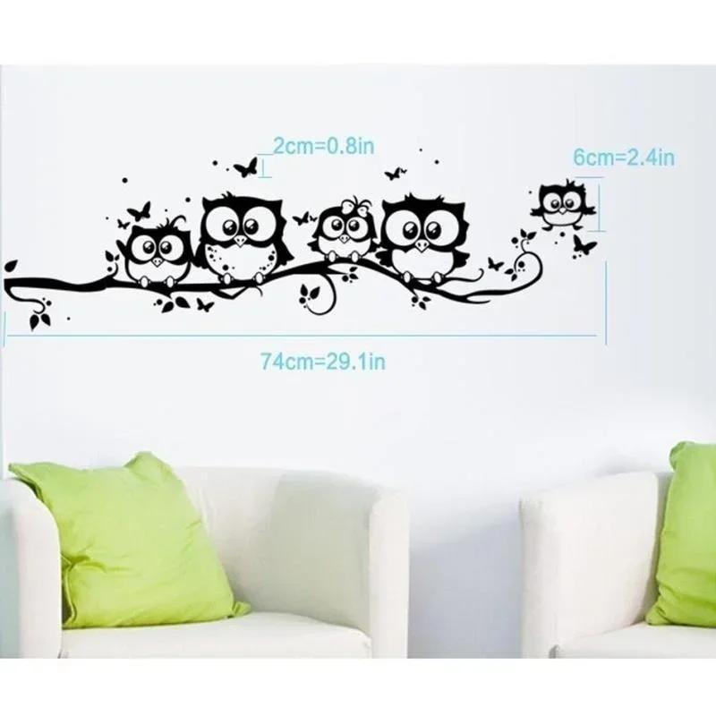 Wallpaper DIY Stickers Removable Waterproof Cartoon Animal Owl Wall Sticker Kids Home Decor for Living Room