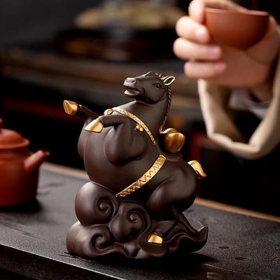 Purple Sand Tea Pet Decoration Creative Zodiac Zhaocai Horse Home Kung Fu Tea Set Accessories Accessories