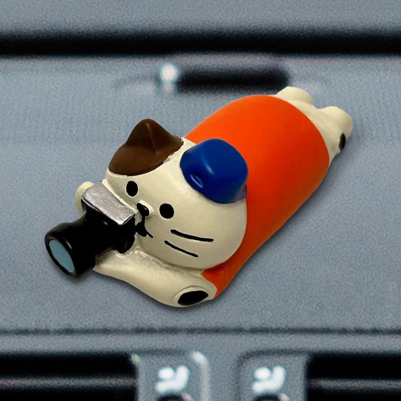 Cute Healing Kitten Ornaments For Car Dashboard Resin Cat Figure Car Interior Decorative Cat Ornament Vehicle Accessories