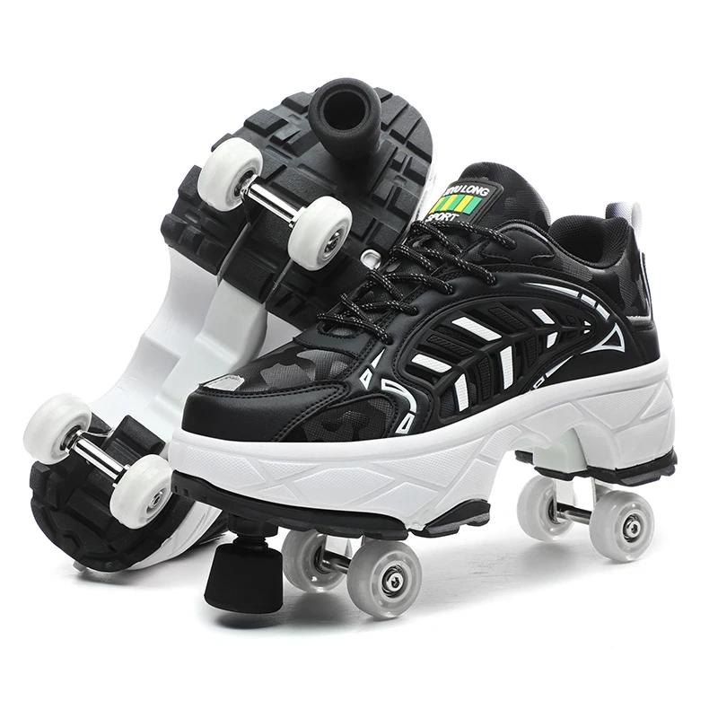 2025 New Roller Skates Students Outdoor Wheel Shoes Multi-functional Sports Shoes 33-43 Size High Quality Roller Skates
