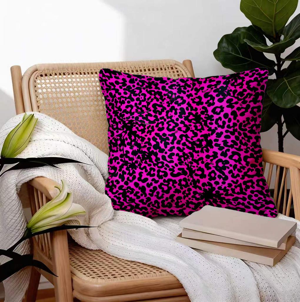 Trendy Dopamine Leopard Print Pillow, 18.18 Inch Soft Plush Cushion With Pillow Insert, Home Decor For Dorm, Living Room