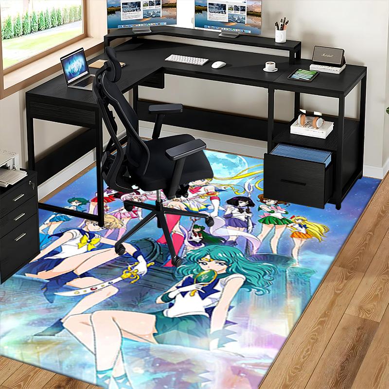 1pc Sailor Moon Anime Chair Mat - Office Desk Pad with Sailor Scout Design, Non-Slip Rug for Home Decor, Suitable for All Seasons, Perfect Gift Idea.O