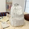 Schoolbag New Japanese Ins Simple Polka Dot Printed Backpack High Value Large Capacity Backpack Junior High School Schoolbag Female