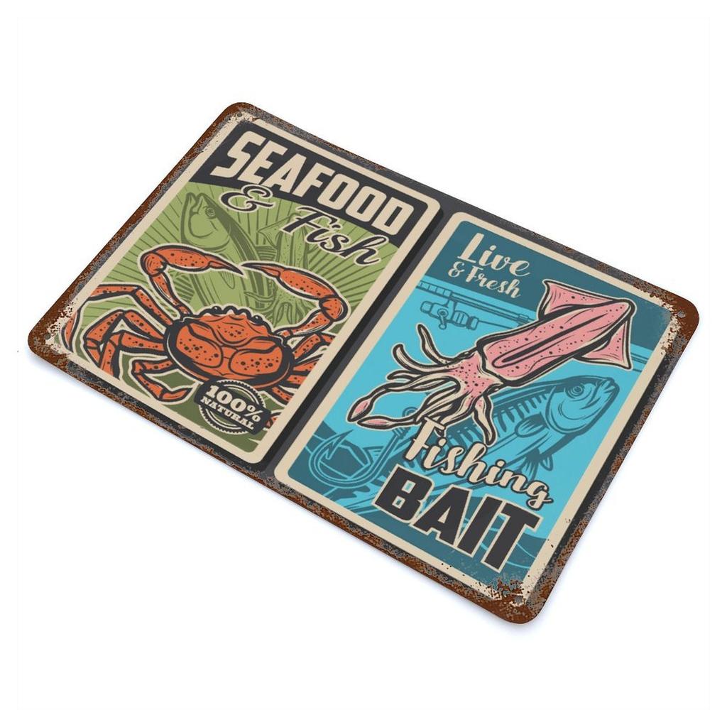 1-Pack Aged Wall Decoration Metal Sign, 20×30cm and 30×40cm, Distressed Finish for Dining Area, Cafe or Lounge