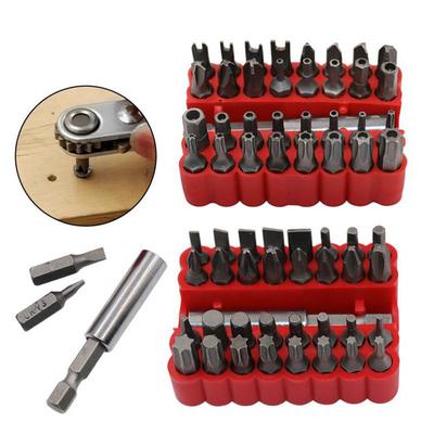 33pc Security Bit Set Tamper Proof Torx Hex Star Tri Wing Screwdriver with Magnetic Holder Professional Hand Tools Kit