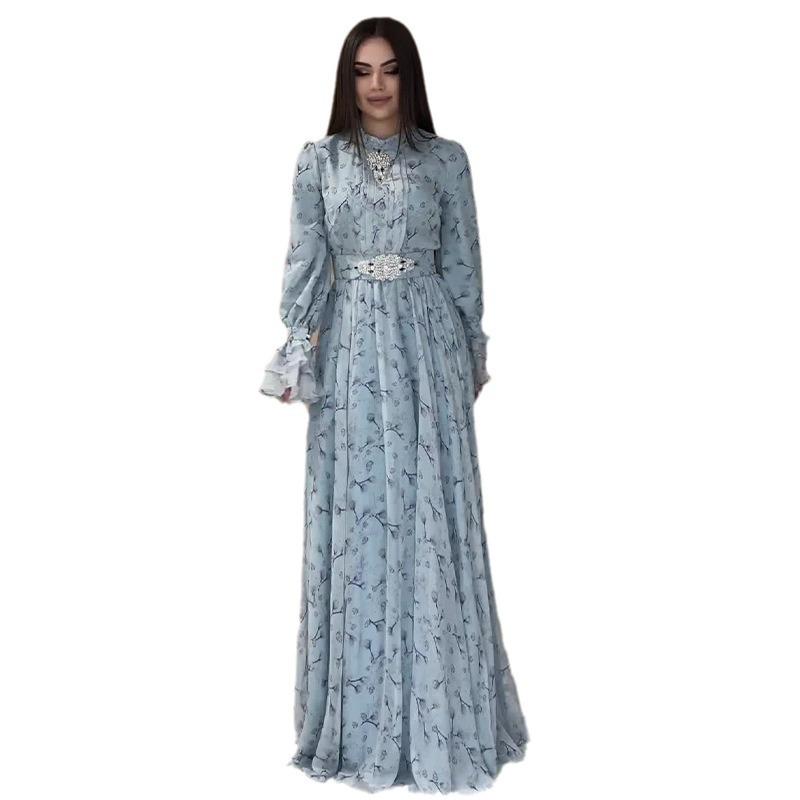 2024 Autumn Gentle Style Women's Floral Maxi Swing Dress