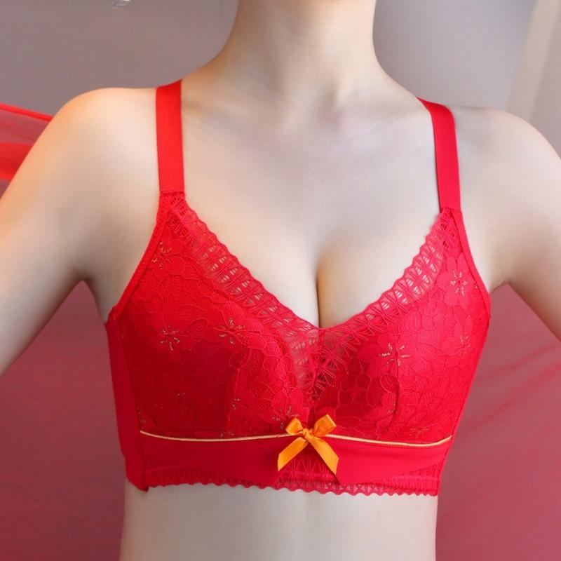 Push-up Small Chest Sexy Lace Adjustable Shape No Ring Underwear Anti-sagging Comfortable Beautiful Back Bra Set