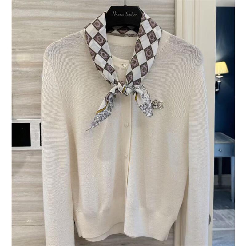 NINA SOLOR Italian Paisley Border Double Crepe Silk Scarf