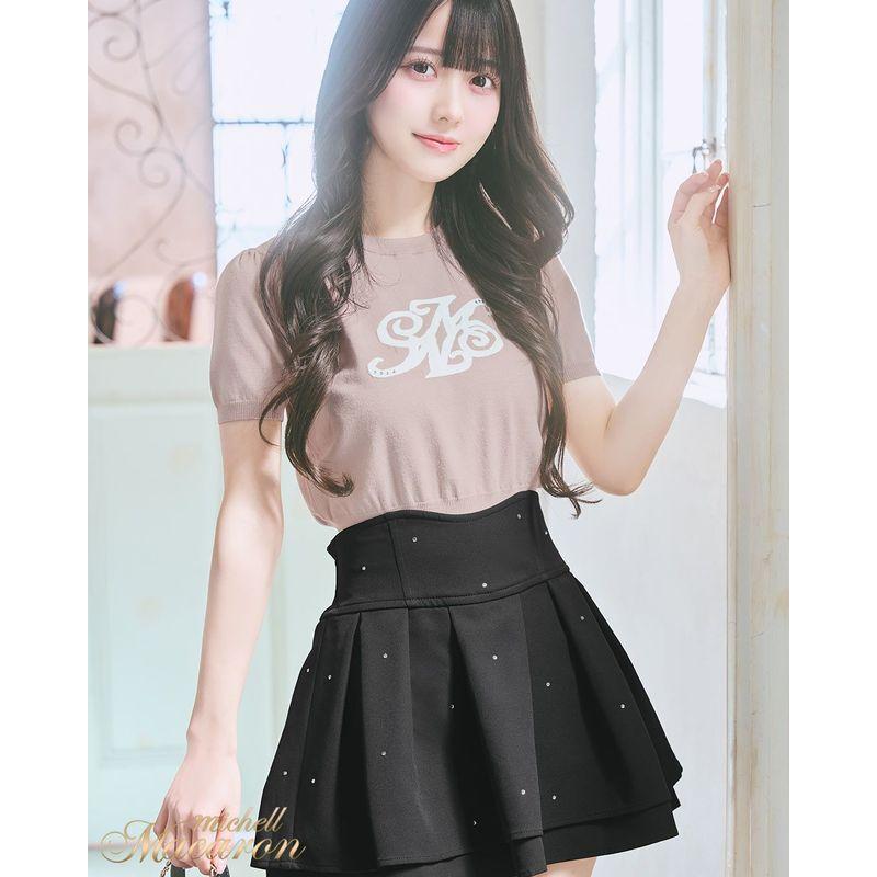 

Qingcheng Time Self-Retained Radian Waist Rhinestone Shiny Popular Slimming Longer Leg Black Skirt Culottes Black hot drill XS
