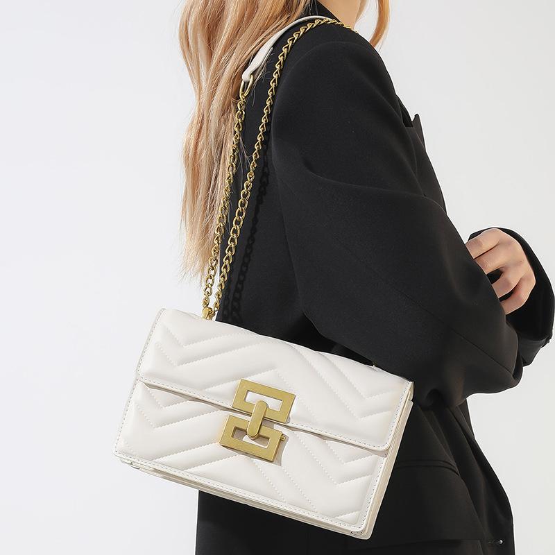 Kleine quadratische Tasche Damen High-End Vielseitige Nische Ketten-Tasche Diamantförmige Umhängetasche